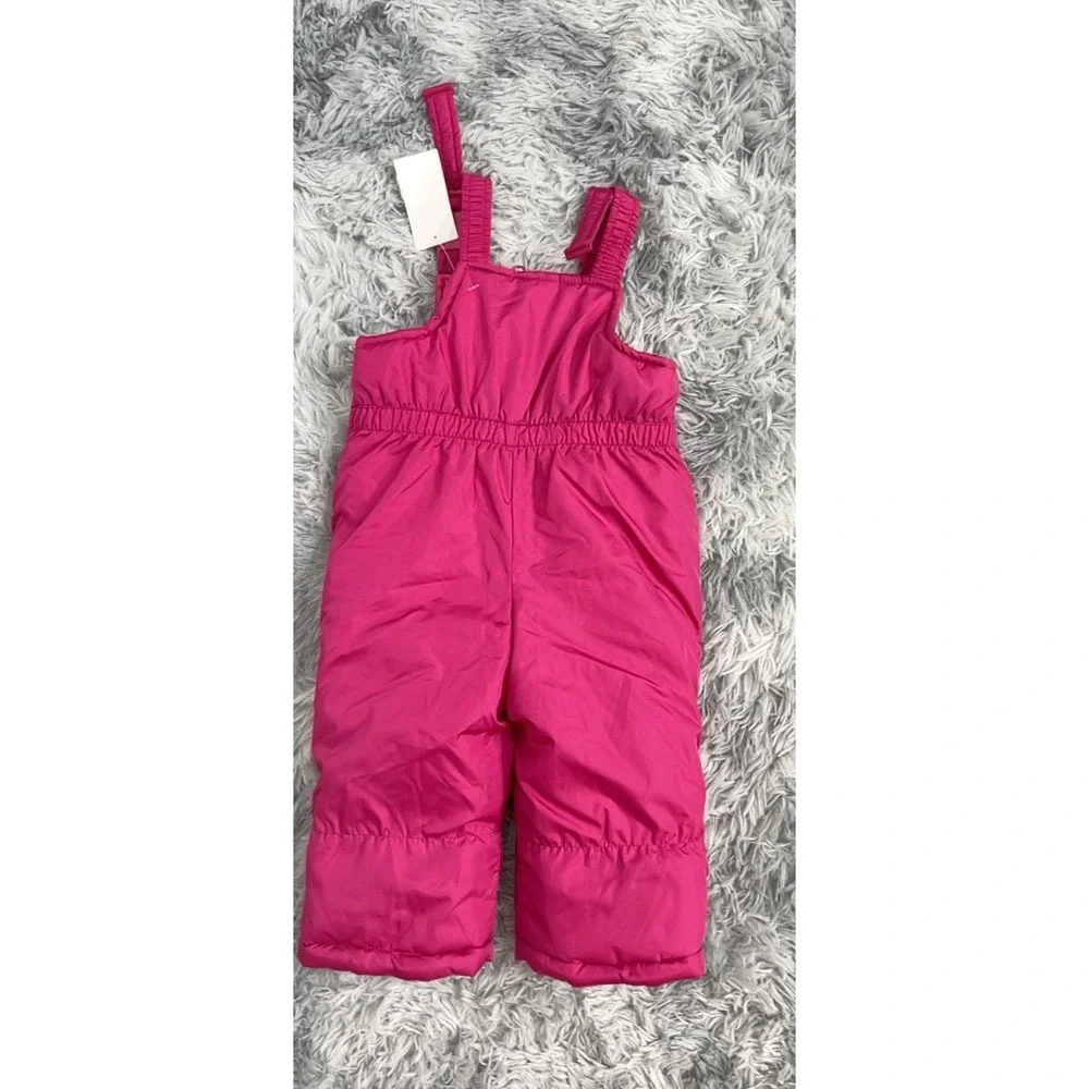 London Fog Baby Girls Pink Winter Snow Bib Overalls Ski Pants Size 12M